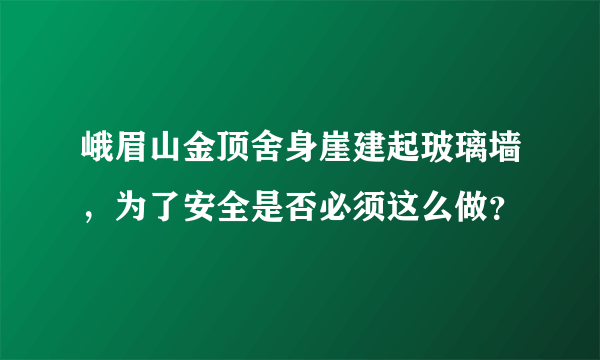 峨眉山金顶舍身崖建起玻璃墙，为了安全是否必须这么做？