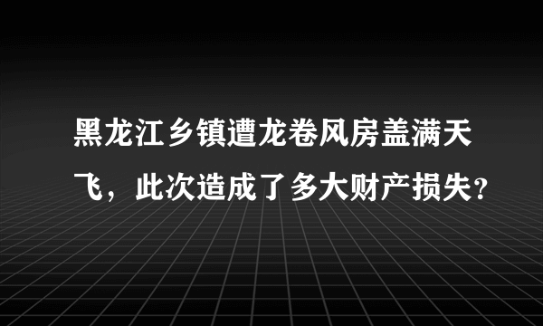 黑龙江乡镇遭龙卷风房盖满天飞，此次造成了多大财产损失？