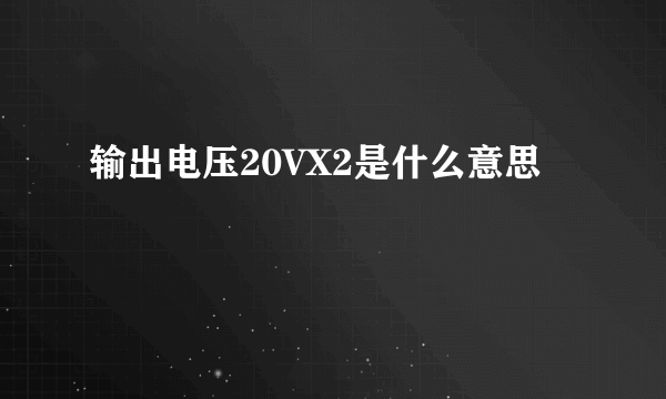 输出电压20VX2是什么意思