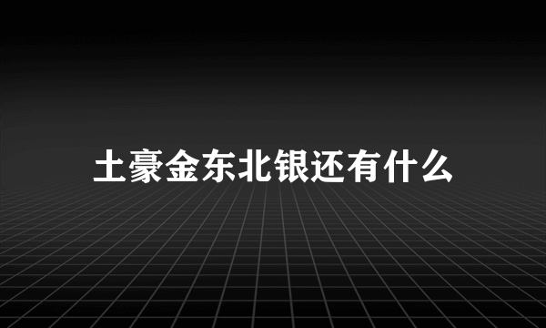 土豪金东北银还有什么