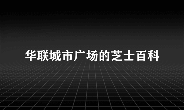 华联城市广场的芝士百科