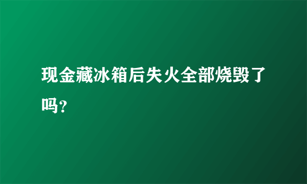 现金藏冰箱后失火全部烧毁了吗？