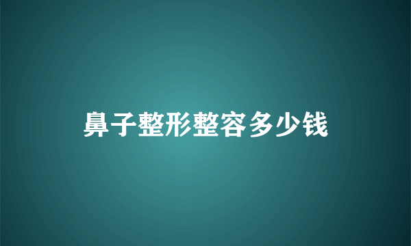 鼻子整形整容多少钱