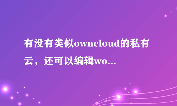 有没有类似owncloud的私有云，还可以编辑word的程序