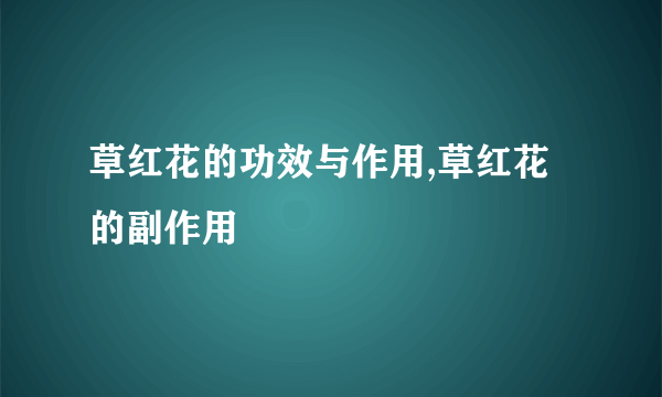 草红花的功效与作用,草红花的副作用