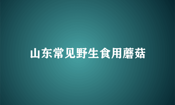 山东常见野生食用蘑菇