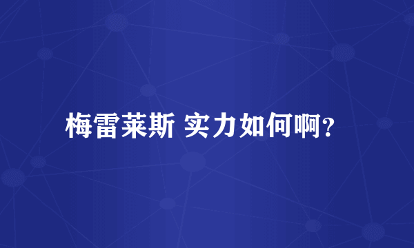 梅雷莱斯 实力如何啊？