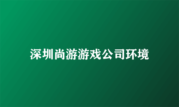 深圳尚游游戏公司环境