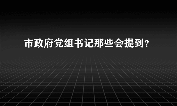 市政府党组书记那些会提到？