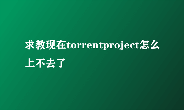 求教现在torrentproject怎么上不去了