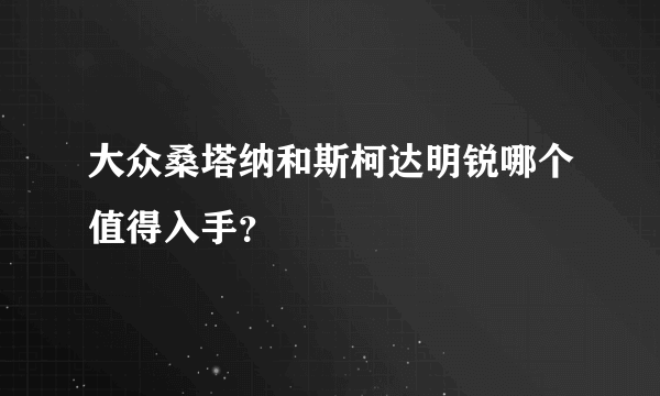 大众桑塔纳和斯柯达明锐哪个值得入手？