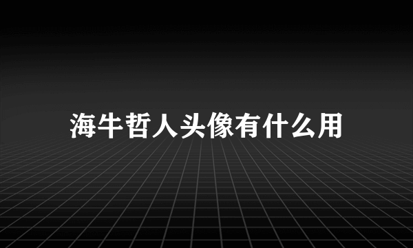 海牛哲人头像有什么用