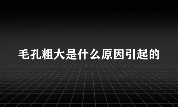 毛孔粗大是什么原因引起的