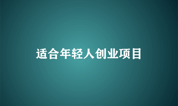 适合年轻人创业项目