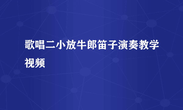 歌唱二小放牛郎笛子演奏教学视频