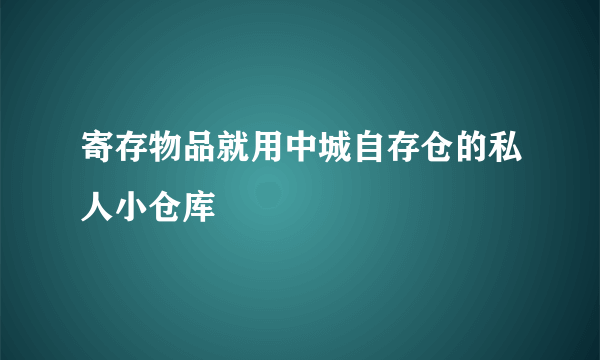 寄存物品就用中城自存仓的私人小仓库