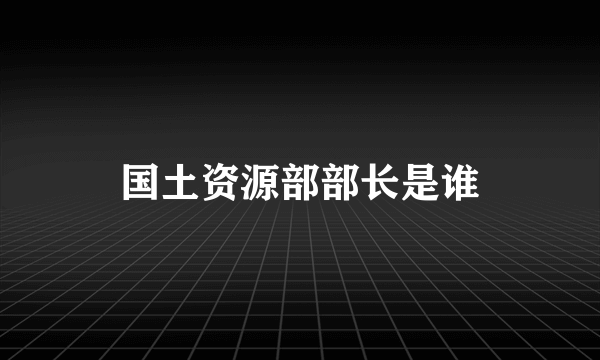 国土资源部部长是谁