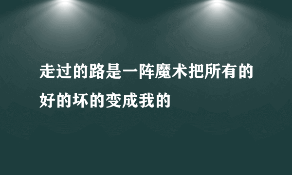 走过的路是一阵魔术把所有的好的坏的变成我的