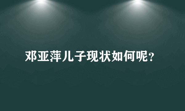 邓亚萍儿子现状如何呢？