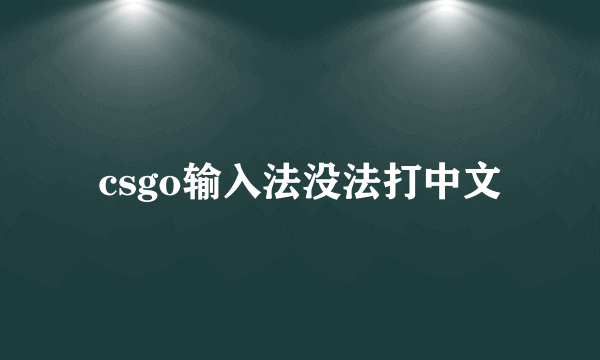 csgo输入法没法打中文