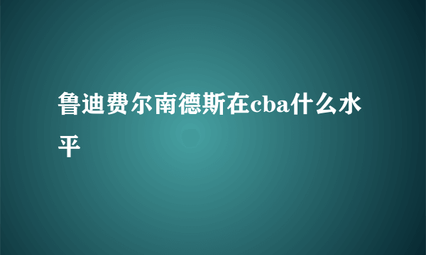 鲁迪费尔南德斯在cba什么水平