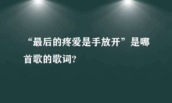 “最后的疼爱是手放开”是哪首歌的歌词?