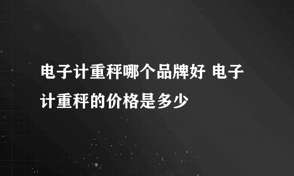 电子计重秤哪个品牌好 电子计重秤的价格是多少