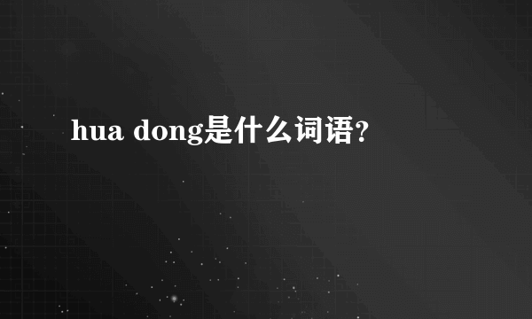 hua dong是什么词语？