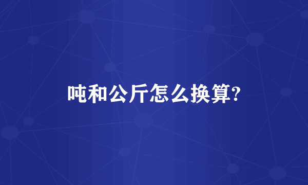 吨和公斤怎么换算?