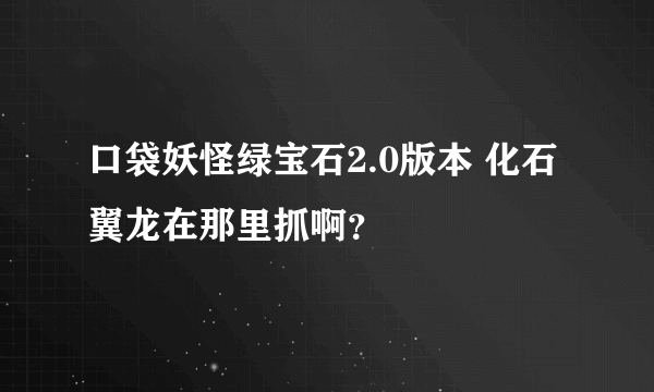 口袋妖怪绿宝石2.0版本 化石翼龙在那里抓啊？