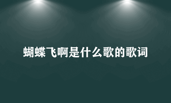 蝴蝶飞啊是什么歌的歌词