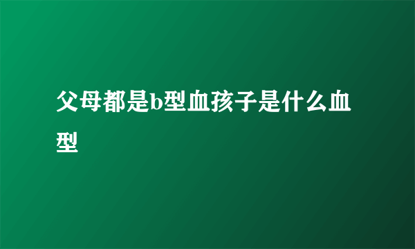 父母都是b型血孩子是什么血型