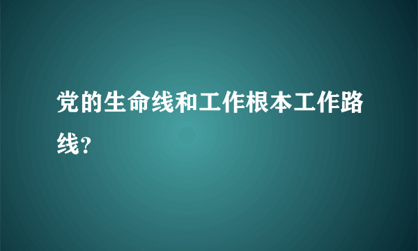 党的生命线和工作根本工作路线？