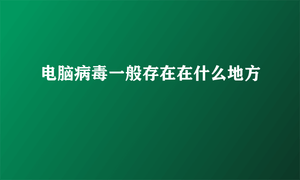 电脑病毒一般存在在什么地方