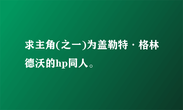 求主角(之一)为盖勒特·格林德沃的hp同人。