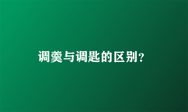 调羹与调匙的区别？