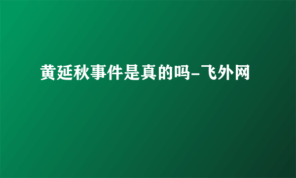 黄延秋事件是真的吗-飞外网