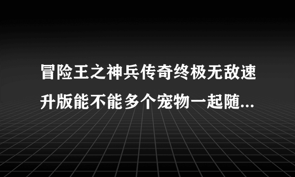 冒险王之神兵传奇终极无敌速升版能不能多个宠物一起随同作战？