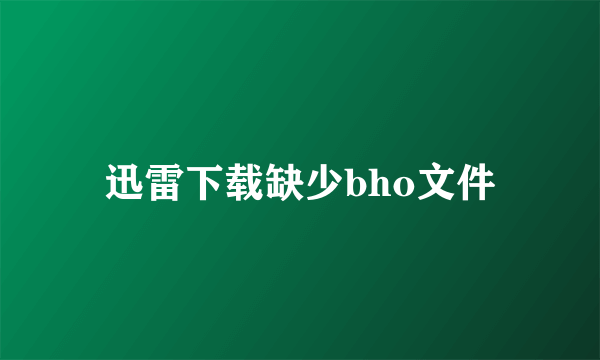 迅雷下载缺少bho文件