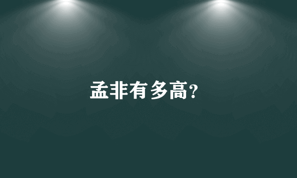 孟非有多高？