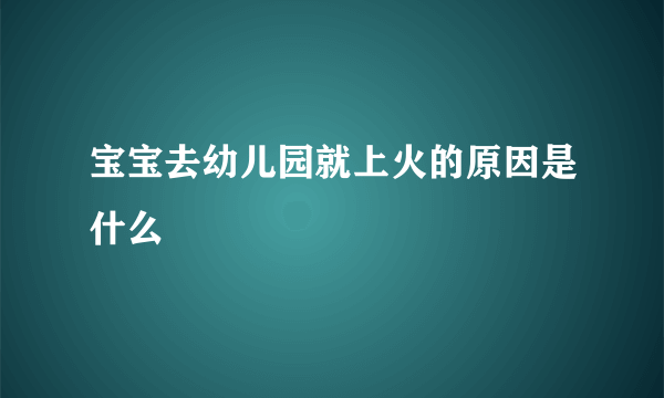 宝宝去幼儿园就上火的原因是什么