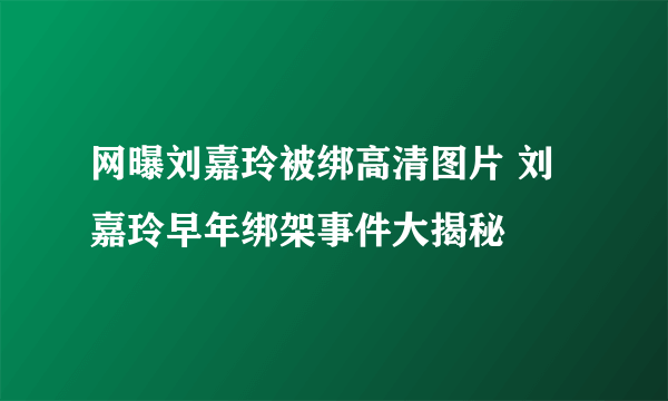 网曝刘嘉玲被绑高清图片 刘嘉玲早年绑架事件大揭秘