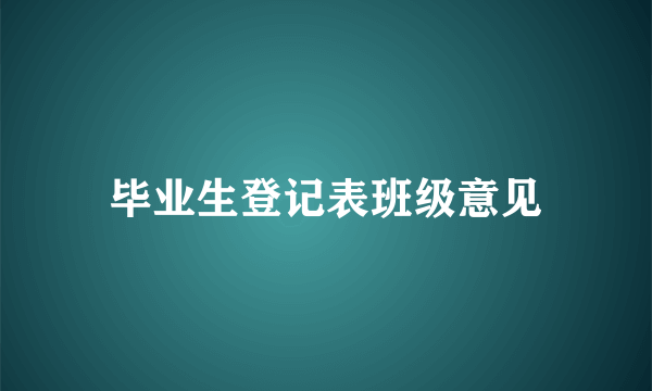 毕业生登记表班级意见