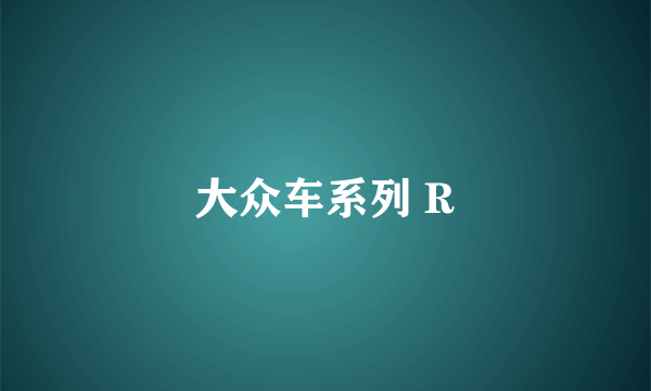 大众车系列 R