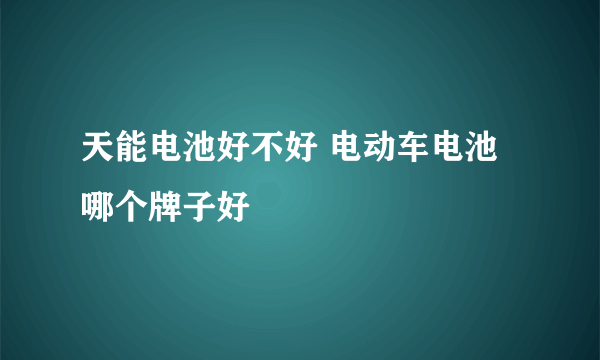 天能电池好不好 电动车电池哪个牌子好