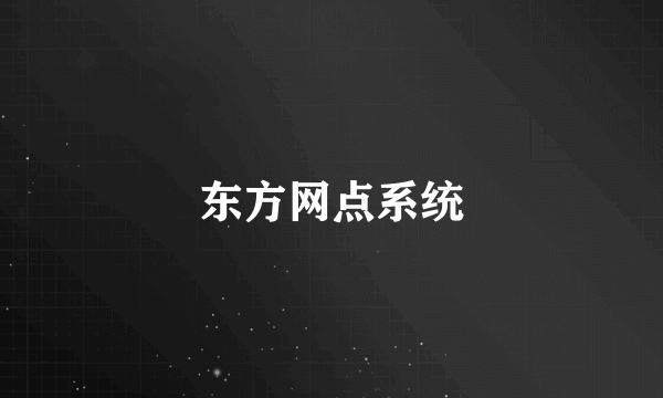 东方网点系统