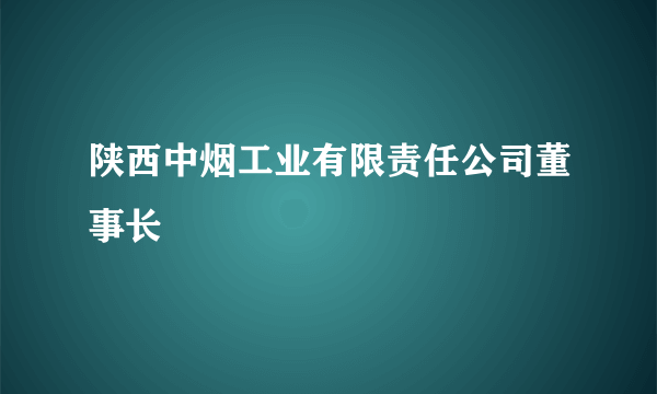 陕西中烟工业有限责任公司董事长