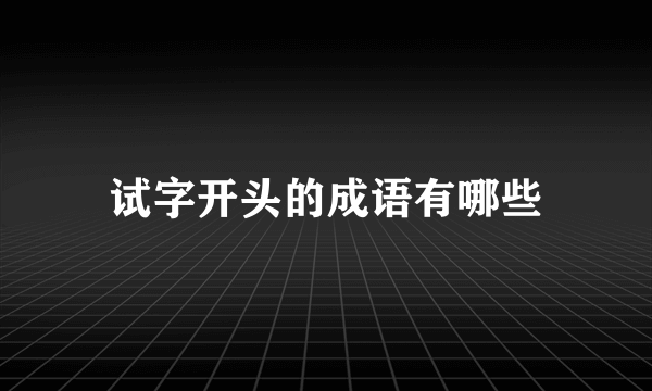 试字开头的成语有哪些