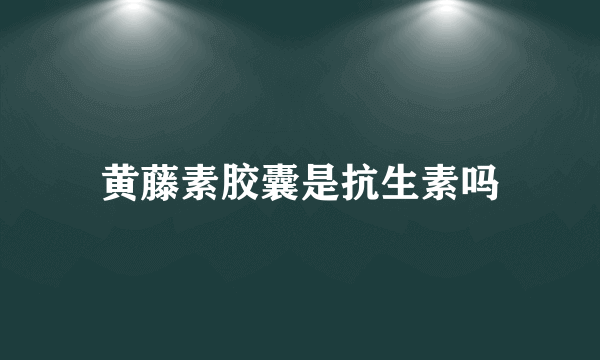 黄藤素胶囊是抗生素吗