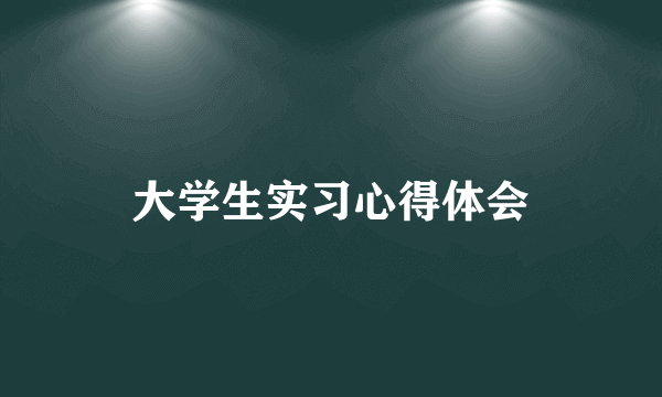 大学生实习心得体会